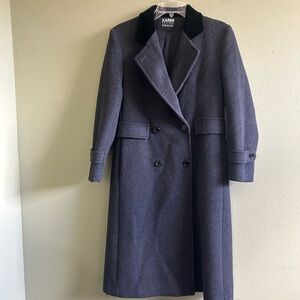 Karen Millen Charcoal Double-Breasted Trench Coat
